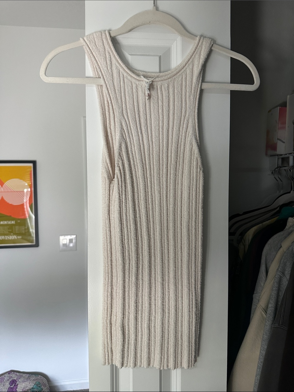 Anthropologie Cream Ribbed Tank Top